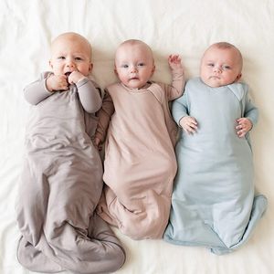 Sovsäckar bambu fiber baby sommarväska mjuk bekväm blixtlås barn född sömn säck ärmlös för barn 230726