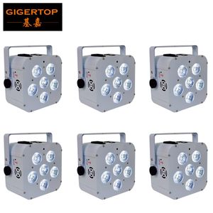 6 Pack Wireless DMX Up Light LED DJ PAR 6 18W RGBAW UV PAR CAN Batteri LED -LIGHTINGS SMART DJ PAR FÖR WEDDINGS Party Club Events197L