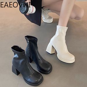 Boots Punk Boots Women High Heels Fashion Platform Gothic Short Booties Дизайнерская зимняя обувь 230727