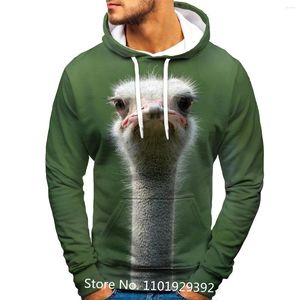 Men's Hoodies 2023 Men Women Bird Ostrich 3D Cartoon Animal Sweatshirt