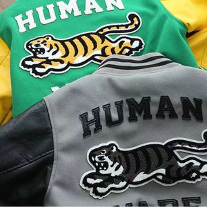 Męskie kurtki 3D Haft ręcznikowy Człowiek Make Tiger Mężczyznę Kobiety 1 skórzany rękaw Grustość Zachowaj ciepło ponadwymiarowe 230726