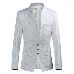 Kurtki męskie Blazer Jacket 2023 Casual Vintage Print Top Masculine Suit Business Kariera Formalna noszenie 6xl