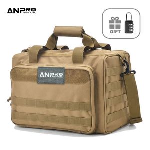 Outdoor-Taschen Taktische Range Bag Molle System 600D Wasserdichte Pistole Schießen Pistole Fall Pack Khaki Jagd Zubehör Werkzeuge Sling Camping 230726