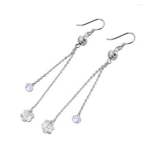 Dingle örhängen vackra zirkon glänsande 925 sterling silver tassel koreansk stil 2023 mode brincos feminino party smycken gåvor