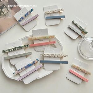 Nowy moda vintage octan geometryczne klipsy do włosów dla kobiet dziewczyna opaska na głowę słodkie fryzjerze barrettes hair akcesoria długie barrette