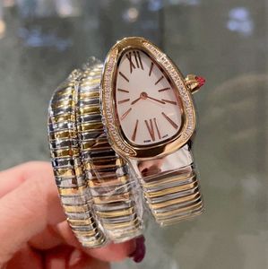 5A Women Quartz 33 mm stal nierdzewna złota wybór Wodoodporna osobowość dziewczyna węża diamentowa szkielet szkieletowy