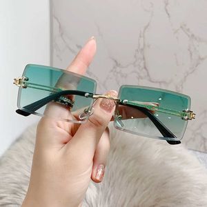 KAMMPT LITA RIMLESS SUNGLASSES MAN KVINNA Fashion Gradient manliga kvinnliga solglasögon Eglaset Retro lyxvarumärkesdesigner Shades L230523