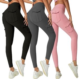 Pantaloni da donna Capris Donna Yoga Allenamento Fitness Abbigliamento da palestra Tasca Pantaloni da yoga Leggings Elastico Compressione Leggings a vita alta 230726