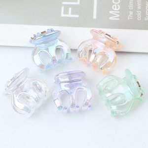 2*2*2cm Electroplate Color Korea New Mini Small Claw Hairpins Accessories Acrylic Hollow Out Lovely Crab Hair Claw Clips For Women Girls Headdress 2300