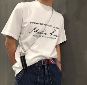 Martine Rose varumärke varumärke brev tryck förgyllt stänk-bläck vintage high street lös o hals t-shirt