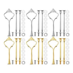 Ferramentas de confeitaria 6 peças para acessórios de suporte de bolo de 3 camadas Suporte de hardware resina artesanato faça você mesmo decoração de servir cupcake210p