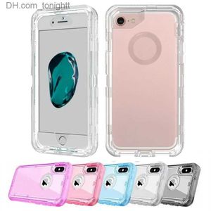 Casos de telefone celular TPU PC Clear Mobile Phone Cases para iPhone 6 7 8 Plus Soft TPU Hard PC Back Cover Z230728