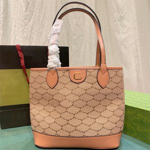 23 Ophidia Damen-Einkaufstasche, Designer-Rosa-Einkaufstasche, klassische Canvas-Handtasche, modische Damen-Umhängetasche, Shopper-Tasche mit hoher Kapazität