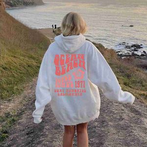 Kadın Hoodies Sweatshirts Ocean Beach Hoodie Estetik Hoodie Tumblr Sweatshirt CA Surf Surf Tee Modaya Gizli Büyük Boy Hoodie Coconut Hoodie Unisex Estetik Üstler T230727