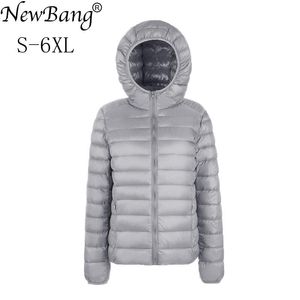 Rockar Newbang Brand Large Size 6xl Women's Down Coat Plus Ultra Light Down Jacket Women Lightweight Portable Windbreaker Parka