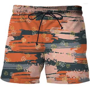 Męskie spodenki Summer Men na pokładzie 3D drukują wystawne mody graffiti na plaży męskie spodnie strojów kąpielowych plus size