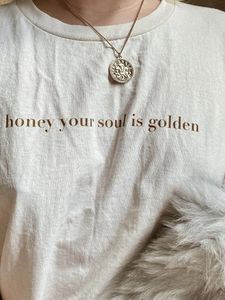 Women's T Shirts Honey Your Soul Is Golden Womens Short Sleeve Personality All-math Casual T-Shirts Oversize Creativity Woman Cotton Tee