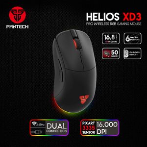 Combos Fantech Xd3 Professional Gaming Mouse 2.4g Wireless Mouse Pixart 3335 Ergonomic 16000dpi Rgb 6 Ro Buttons Mice for Pc Gamers