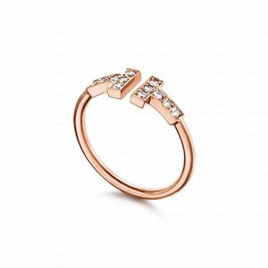 T GG Ringe Mode-Ring Moissanit-Ringe Designer-Schmuck Frau Gold Kreuz zwischen Diamant-Ring 18K Roségold Eheringe für Männer Luxus je