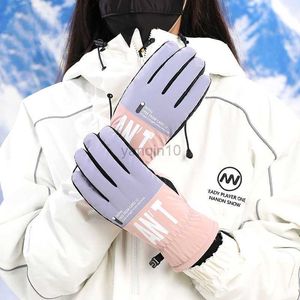 Guanti da sci Inverno 2022 Nuovi guanti da sci Donna Uomo Outdoor Riding Snowboard Guanti da sci Guanti da dito impermeabili antivento caldi addensati HKD230727