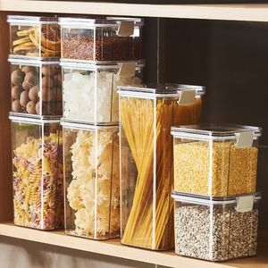 Bottles Jars Sealed plastic food storage box cereal candy Dried jars with lid fridge storageTank containers household items kitchen organizer 230627