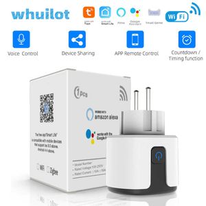 Smart Power Plugs WHUILOT EU FR Smart Plug Wifi Tuya 16A 20A Smart Socket With Power Monitoring Outlet for Smart Life Alexa Assistant APP HKD230727