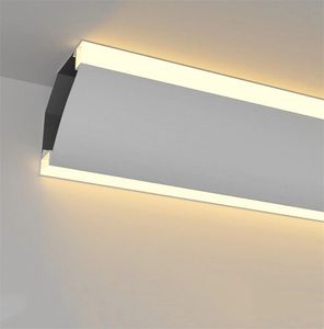 2m/pcs For Living Room Inner Corner Top Corner Line Free Ceiling Wall Washing Lamp Trough Surface Mounted Linear Led Aluminum Profile