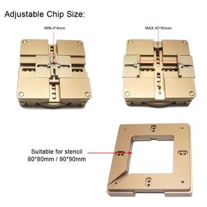 Estação de solda de reballing BGA Ferramentas de soldador de 80 mm / 90 mm Bloqueio automático Posição precisa Ajuste de vários lados com mesa de plantio de bola de corredor magnético