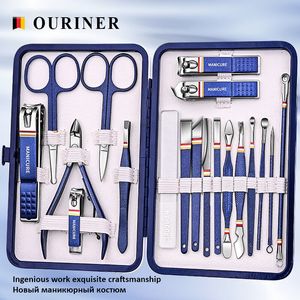 Nail Clippers 9-19pcs/set Nail Cutter Set rostfritt stål Nagelklippare set med fällbara väskan Manikyrsatser Sessorer Makeup Beauty Tool 230726