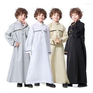 Etnik Giyim Moda Uzun Kollu Müslüman Elbiseler Yumuşak Abaya Robe İslami Giysiler Çocuklar Thobe