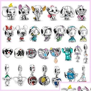 Charms 925 Sterling Sier Pandora Charm Cartoon Serisi Kolye DIY Womens Bilezik Orijinal Takı Moda Aksesuarları için Uygun