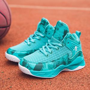 Горячая продажа бренд мальчики баскетбол для детских кроссовок без скольжения детская спортивная обувь дышащие сетчатые баскетбольные кроссовки ребенок