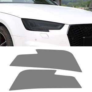 Bilstrålkastare Film Smoked Black Front Light Lamp Film Protector Cover Trim Sticker Exteriör Tillbehör för Audi A4 B9 2016-2021282U