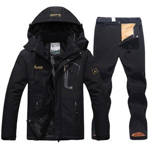 Altri articoli sportivi Tuta da sci invernale per uomo Impermeabile Tenere al caldo Giacca in pile da neve Pantaloni Antivento Outdoor Mountain Snowboard Wear Set Outfit 230726