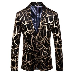 Brand Men Floral Blazer Wedding Party Colorful Plaid Gold Black Sequins Design DJ Singer Suit Jacket Fashion Outfit209z