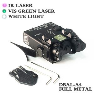 Flashlights Torches Full Metal DBAL A2 Green Laser Sight Advance 2 Visible IR Dual Beam Aiming PEQ 15A Infrared Light Airsoft 230726