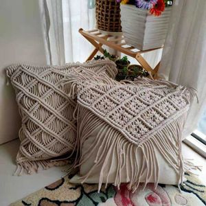 Cushion/Decorative Macrame Hand-woven Cotton Thread Covers Cotton Linen Geometry Bohemia Cushion Covers Home Decor 40*45cm