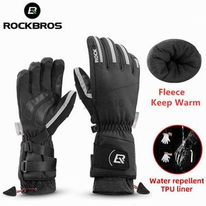 Rękawiczki narciarskie Rockbros Rękawiczki Snowboard Snowmobile Motorcycle Riding Rives Winterproof Waterproof Waterproof Unisex Snow Gloves HKD230727