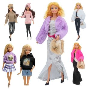 カワイイアイテムファッション人形服子供おもちゃドリーアクセサリー冬のコートウェアハットシューズバージーバービーdiyガールゲームプレゼント
