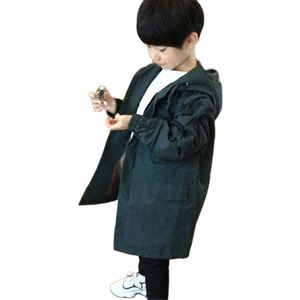 Tench Coats 어린이 의류 소년 바람발기 재킷 가을 2023 어린이 긴 섹션 코트 봄과 한국 버전 230726