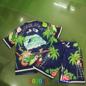 Tute da uomo Surf Club Casablanca Camicia Shortpant Set Aeroplano Coconut Tree Stampa Uomo Donna Hawaii Beach Tennis Holiday Abito corto 230727