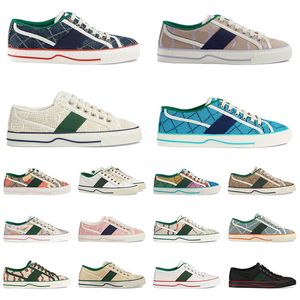 2023 Tennis 1977 Fashion Shoes Luxurys Designer Womens Shoe Italy Green and Red Web Stripe Rubber Sole For Stretch Cotton Low Platform Top Mens Woman Sneaker