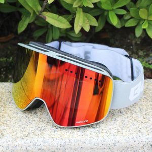 Kayak Goggles Manyetik Çift Katmanlı Polarize Lens Anti Sis UV400 Snowboard Kayakları Erkekler Kadın Gözlükleri Gözlük 230726