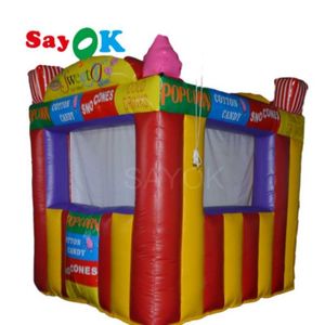 SAYOK 3x2.5x3m Portable Inflatable Sales Photo Booth Rainbow Tent Sales Ticket Booth for Food Ticketing Advertising Decoration