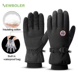 Luvas de esqui Luvas de esqui Newboler Motocicleta Luvas térmicas à prova d'água Luvas térmicas de snowboard luvas de neve de neve para mulheres luvas de bicicleta de neve de inverno HKD230727