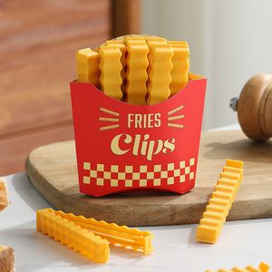 Decorative Objects Figurines 12pcs French Fries Sealing Clip Snack Food Bag Refrigerator Sticker Kitchen Magnetic Box Bread Storage Clamp 230627