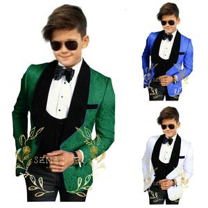 Suits Boys Düğün Partisi Kostümleri Blazer Yelek Pantolon Çocuk Resmi Vaftiz Elbise Çocuklar Genç Tören Takım Kıyafetleri Seti 230726
