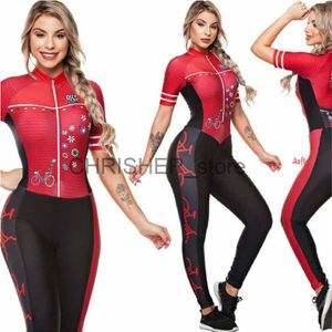 Cycling Jersey Sets Female Dunas Cycling Suit Jumpsuit Trousers And Short Sleeves Monkey Little Cyclist Bike Clothing Womens Gel Cycling Set On Sale x0727