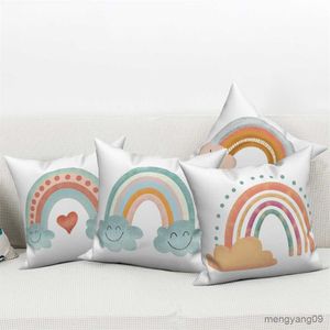 Poduszka/dekoracyjna konfigurowalna dekoracja domowego biura sypialnia kreskówka Rainbow Cloud Sofa Dekoracyjna poduszka R230727