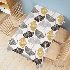 Toalha de mesa estampada planta Ginkgo toalha de mesa à prova d'água para mesa decoração de casa retangular capa de mesa de jantar R230727